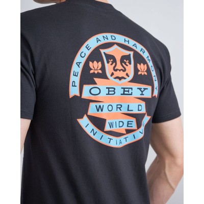 OBEY PEACE INITIATIVE CLASSIC T-SHIRT BLACK OBEY PEACE INITIATIVE CLASSIC T-SHIRT BLACK