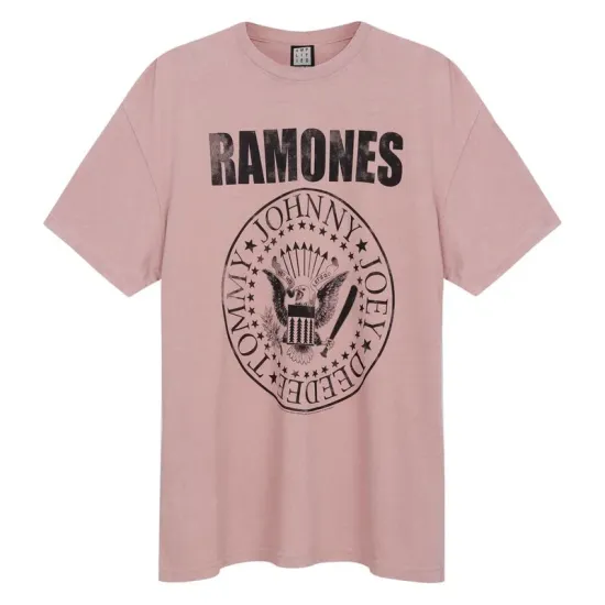 Amplified Ramones Vintage Crest T-shirt Ροζ Amplified Ramones Vintage Crest T-shirt Ροζ
