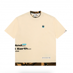 AAPE by A Bathing Ape MOONFACE LOGO CAMO T-Shirt Μπεζ