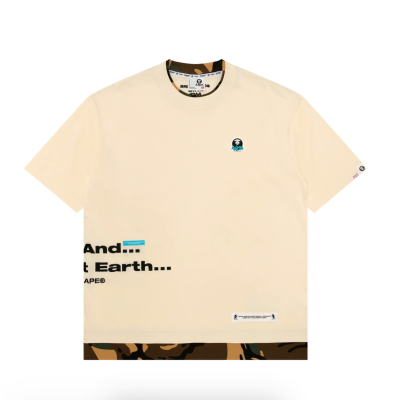AAPE by A Bathing Ape MOONFACE LOGO CAMO T-Shirt Μπεζ