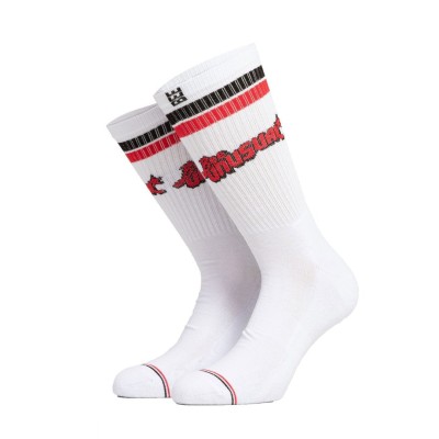 BEE UNUSUAL RETRO LOGO COMBED SOCKS Άσπρο