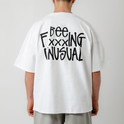 Bee Unusual Bee Fxxxing Unusual T-Shirt  Άσπρο Bee Unusual Bee Fxxxing Unusual T-Shirt  Άσπρο