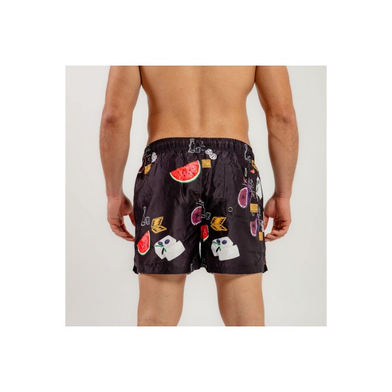 Bee Unusual Feta Watermelon SwimShort Μαύρο