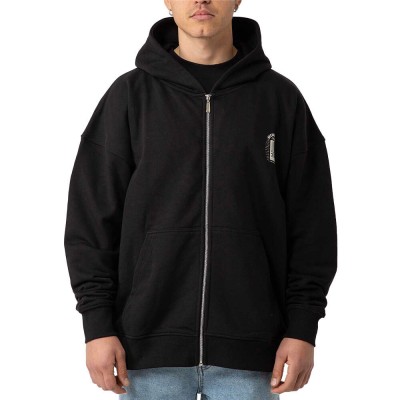 BEE UNUSUAL Vanity-Extra Heavy Zip Up Hoodie FT Black Μαύρο