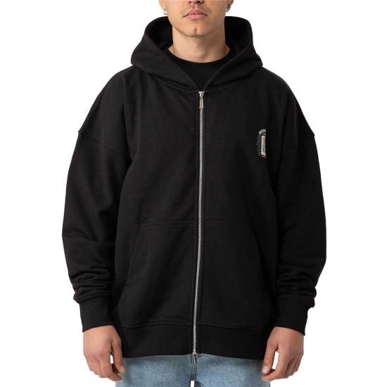 BEE UNUSUAL Vanity-Extra Heavy Zip Up Hoodie FT Black Μαύρο BEE UNUSUAL Vanity-Extra Heavy Zip Up Hoodie FT Black Μαύρο