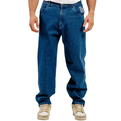 BEE UNUSUAL RELAXED JEANS WASHED DARK BLUE Μπλε