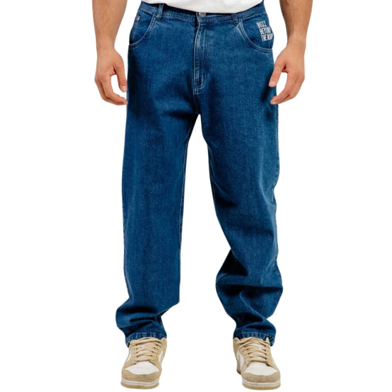 BEE UNUSUAL RELAXED JEANS WASHED DARK BLUE Μπλε BEE UNUSUAL RELAXED JEANS WASHED DARK BLUE Μπλε