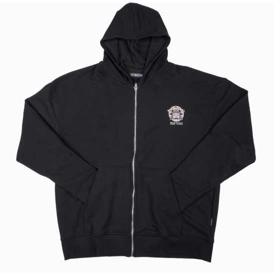Bee Unusual Chill Witch Extra Heavy Zip Up Hoodie FT Black Μαύρο