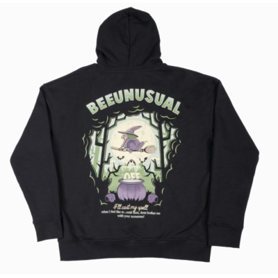 Bee Unusual Chill Witch Extra Heavy Zip Up Hoodie FT Black Μαύρο Bee Unusual Chill Witch Extra Heavy Zip Up Hoodie FT Black Μαύρο