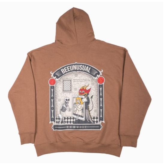 BEE UNUSUAL VANITY EXTRA HEAVY FT HOODIE Καφέ BEE UNUSUAL VANITY EXTRA HEAVY FT HOODIE Καφέ