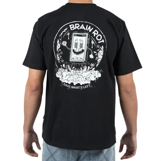 BEE UNUSUAL Brain Rot Relaxed T-Shirt Μαύρο