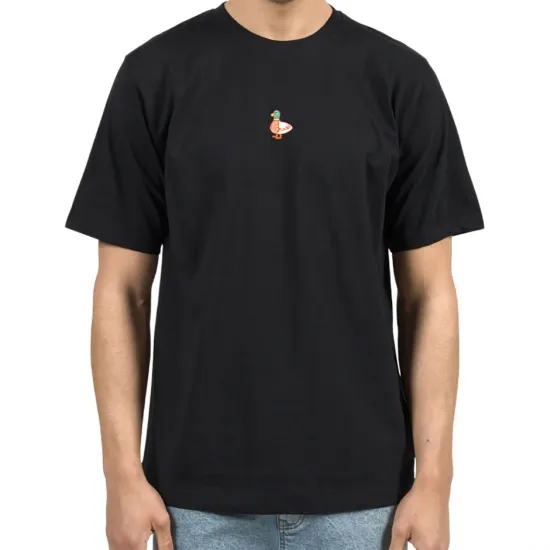 Bee Unusual Duck My Sick Embroidered Relaxed T-Shirt Μαύρο