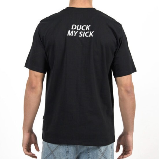 Bee Unusual Duck My Sick Embroidered Relaxed T-Shirt Μαύρο