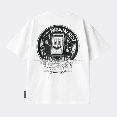 BEE UNUSUAL Brain Rot Relaxed T-Shirt Άσπρο BEE UNUSUAL Brain Rot Relaxed T-Shirt Άσπρο