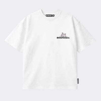 BEE UNUSUAL Brain Rot Relaxed T-Shirt Άσπρο
