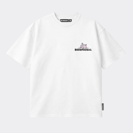 BEE UNUSUAL Brain Rot Relaxed T-Shirt Άσπρο