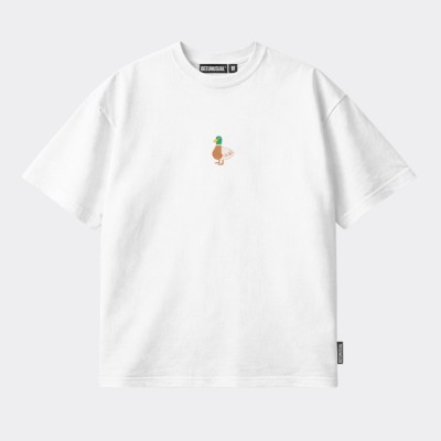 BEE UNUSUAL Duck My Sick Relaxed T-Shirt Άσπρο BEE UNUSUAL Duck My Sick Relaxed T-Shirt Άσπρο