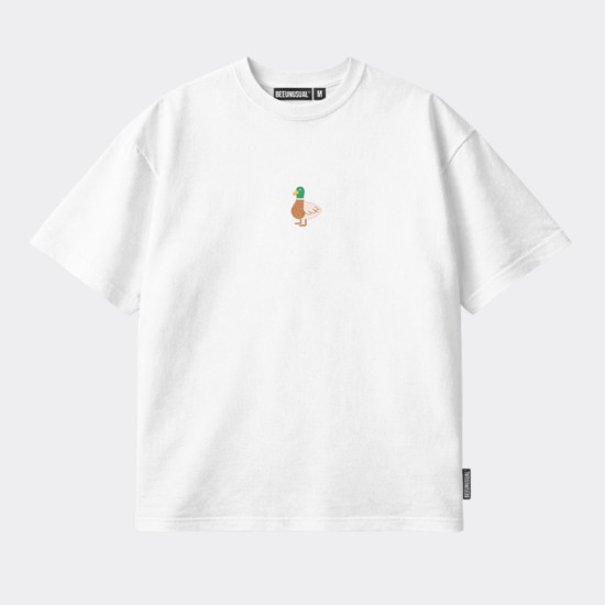 BEE UNUSUAL Duck My Sick Relaxed T-Shirt Άσπρο