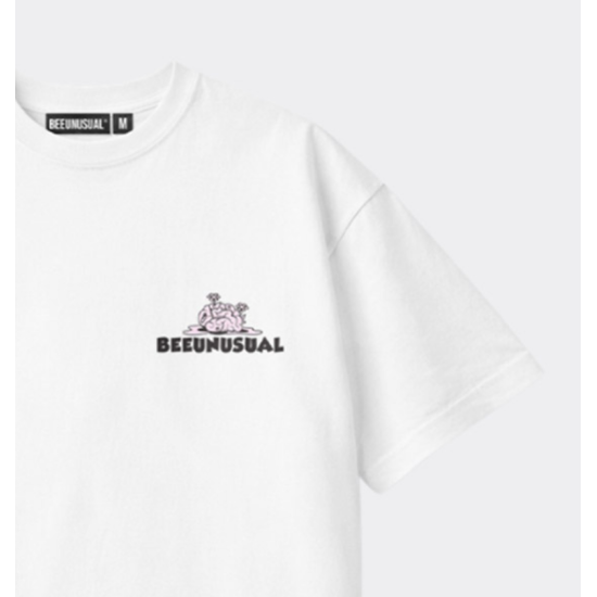 BEE UNUSUAL Brain Rot Relaxed T-Shirt Άσπρο