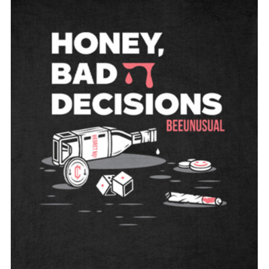 BEE UNUSUAL Bad Decisions Oversized T-Shirt Μαύρο