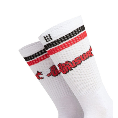 BEE UNUSUAL RETRO LOGO COMBED SOCKS Άσπρο BEE UNUSUAL RETRO LOGO COMBED SOCKS Άσπρο