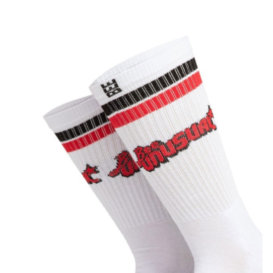 BEE UNUSUAL RETRO LOGO COMBED SOCKS Άσπρο