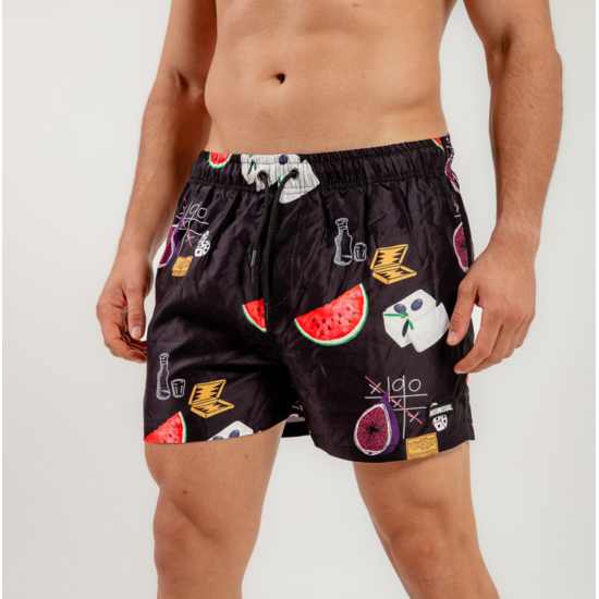 Bee Unusual Feta Watermelon SwimShort Μαύρο