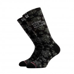 BEE UNUSUAL DOILY RETRO EMBROIDERED SOCKS Mαύρο