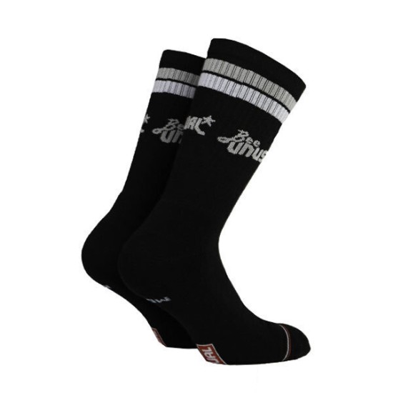 BEE UNUSUAL RETRO LOGO COMBED SOCKS Mαύρο