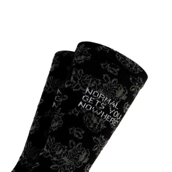 BEE UNUSUAL DOILY RETRO EMBROIDERED SOCKS Mαύρο