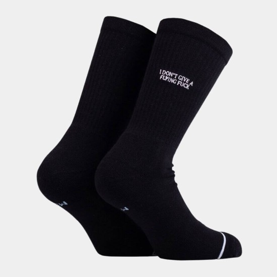 Bee Unusual IDGAF White Socks Mαύρο