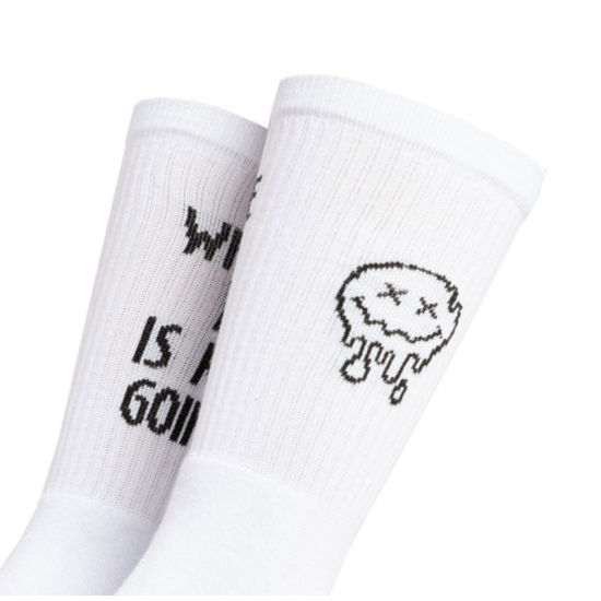 BEE UNUSUAL WTF COMBED SOCKS Άσπρο