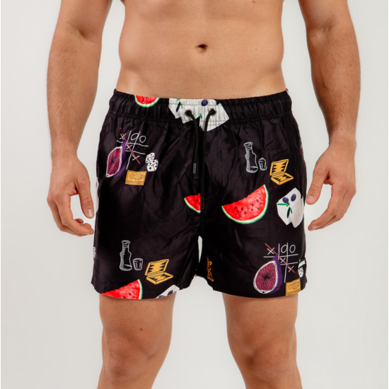 Bee Unusual Feta Watermelon SwimShort Μαύρο