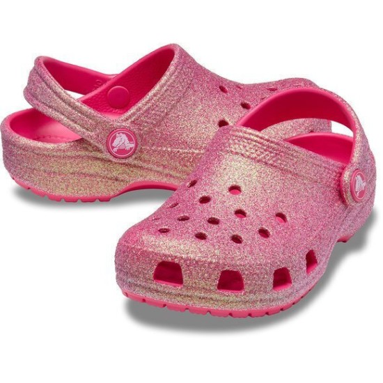 Crocs Kids Classic Iridescent Glitte Clog Ροζ