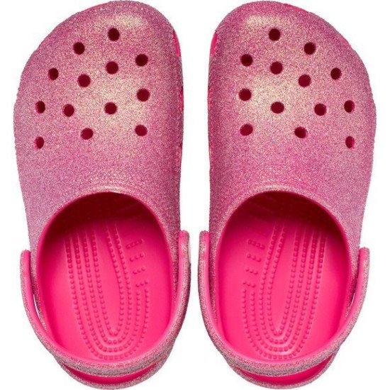 Crocs Kids Classic Iridescent Glitte Clog Ροζ