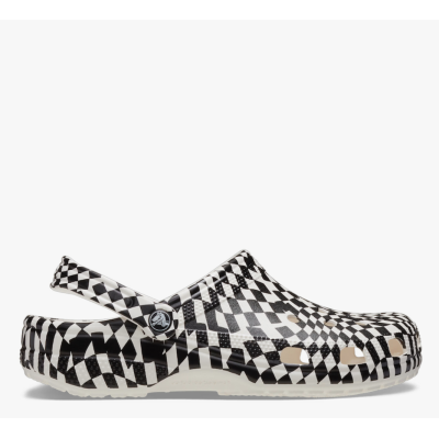 Crocs Classic Clog Warped Checker Άσπρο Μαύρο