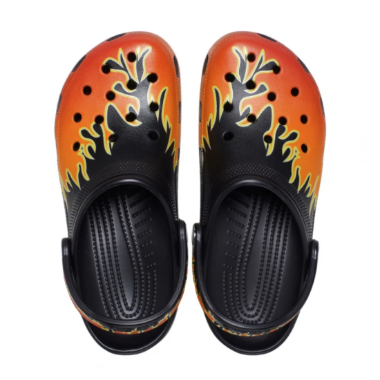 Crocs Classic Flames Clog Mαύρο