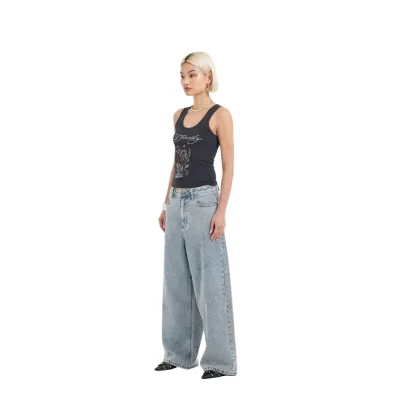 Ed Hardy NYC Diamante Top Γκρι