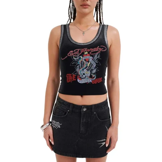 Ed Hardy NYC Skull Top Μαύρο