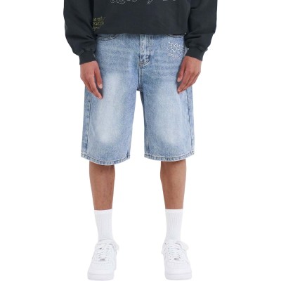 Ed Hardy Mens Nyc Skull Denim Jorts Shorts Μπλε