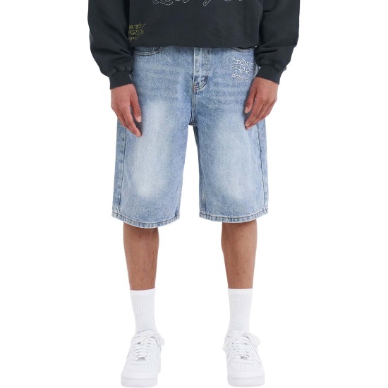 Ed Hardy Mens Nyc Skull Denim Jorts Shorts Μπλε