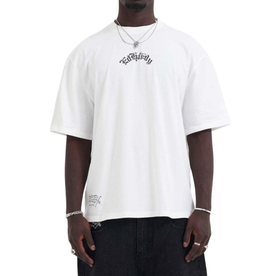 Ed Hardy Mens Death Before Dishonor Eagle Relaxed Tshirt Άσπρο