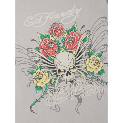 Ed Hardy Ανδρική Μπλούζα Mens Skull Rose Relaxed T-Shirt Γκρι Ed Hardy Ανδρική Μπλούζα Mens Skull Rose Relaxed T-Shirt Γκρι