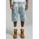 Ed Hardy Mens Gothic Ed Hardy Cobweb Denim Jorts Μπλε