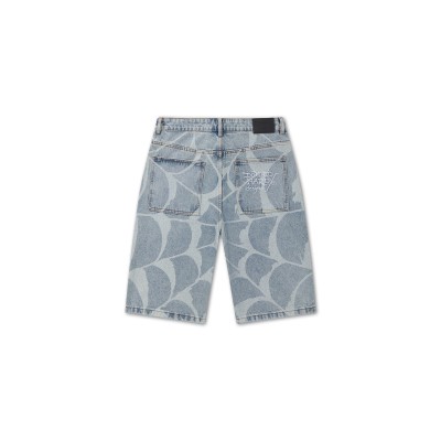 Ed Hardy Mens Gothic Ed Hardy Cobweb Denim Jorts Μπλε