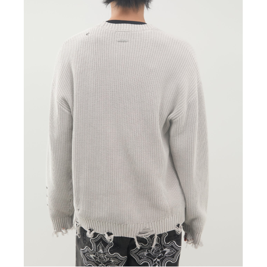 ED HARDY Soaring Los Angeles Cotton Knitted Crew Neck Jumper Γκρι