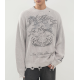 ED HARDY Soaring Los Angeles Cotton Knitted Crew Neck Jumper Γκρι