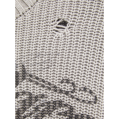 ED HARDY Soaring Los Angeles Cotton Knitted Crew Neck Jumper Γκρι