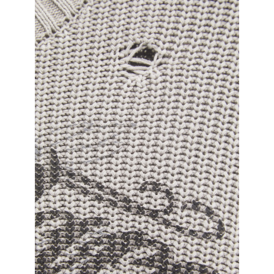 ED HARDY Soaring Los Angeles Cotton Knitted Crew Neck Jumper Γκρι