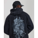 Ed Hardy Mens Gothic Flaming Dragon Acid Wash Relaxed Hoodie Μαύρο